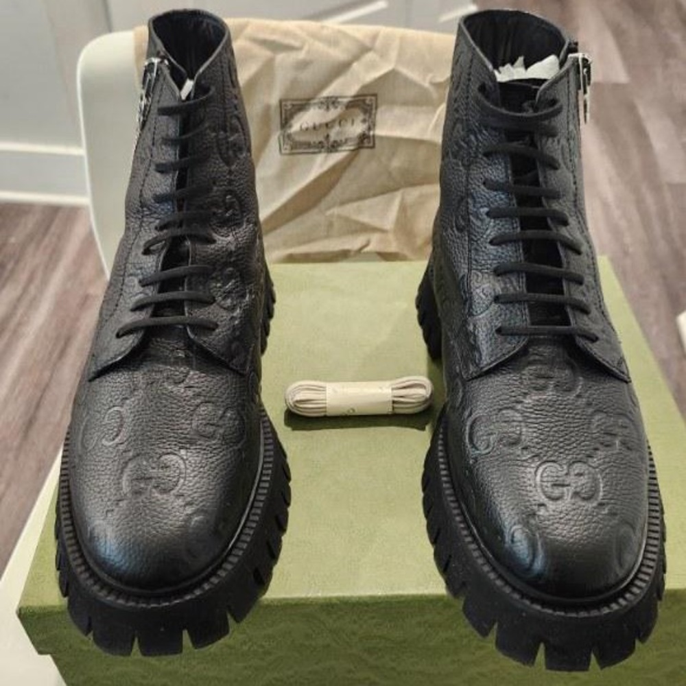 Black Gucci high top boot brand new size 44